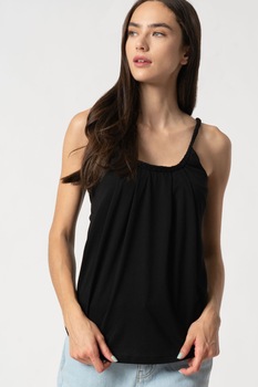 JdY, Top din jerseu cu garnituri impletite Abigail, Negru JdY, Top din jerseu cu garnituri impletite Abigail, Negru