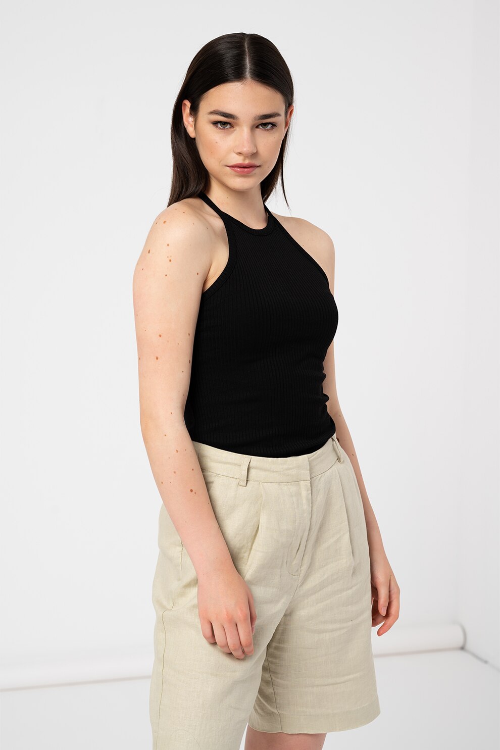 Vero Moda, Top cu decolteu racerback Polly, Negru