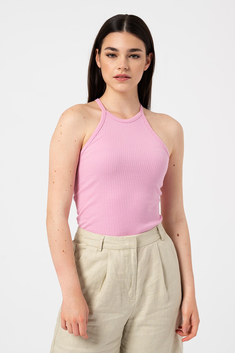 Vero Moda, Top cu decolteu racerback Polly, Roz orhidee