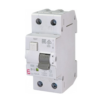 Siguranta automata diferentiala 13A/10mA B tip A 6kA KZS-2M, ETI 002173213 Siguranta automata diferentiala 13A/10mA B tip A 6kA KZS-2M, ETI 002173213