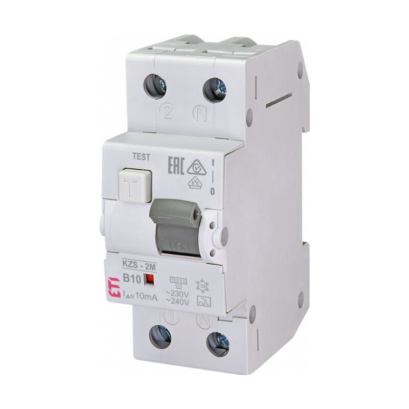 Siguranta automata diferentiala 10A/10mA B tip A 6kA KZS-2M, ETI 002173212