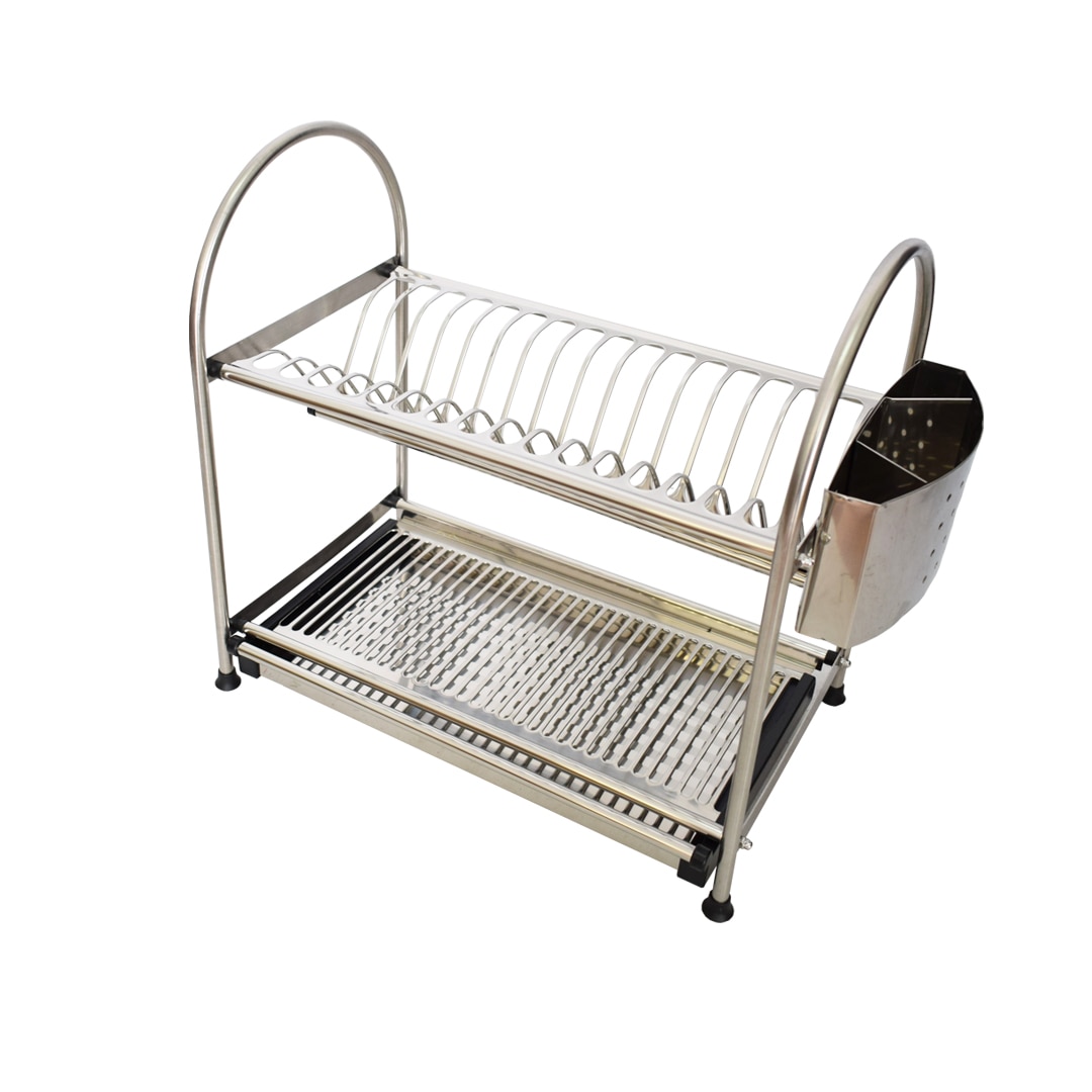 Scurgator de vesela si tacamuri etajat, Naimeed D3374, 16 farfurii, material inox, 44 x 45 x 26.5 cm