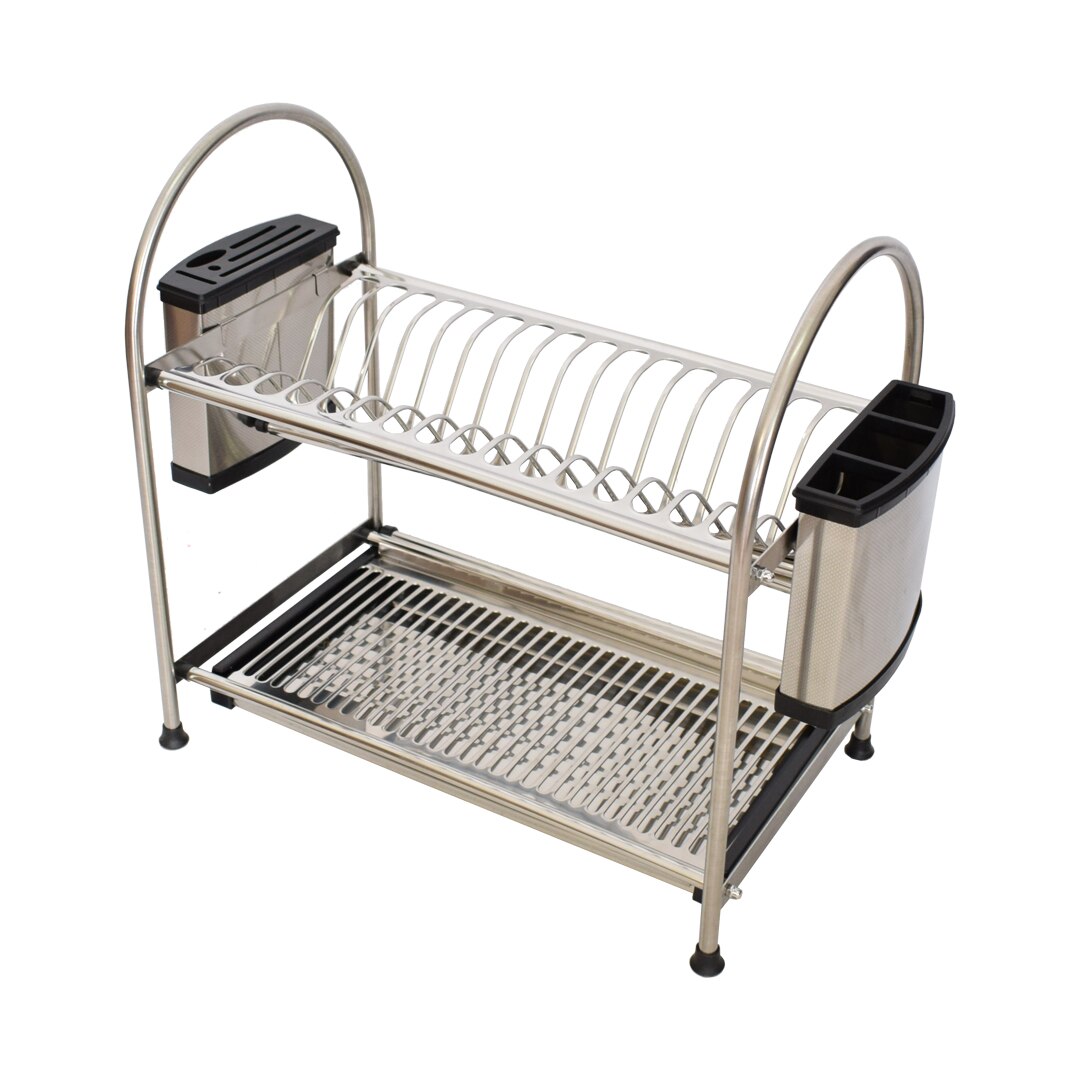 Scurgator de vesela si tacamuri etajat, Naimeed D3378, 16 farfurii, material inox, 44 x 44.5 x 26.5 cm