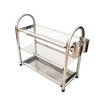 Scurgator de vesela si tacamuri etajat, Naimeed D3381, 20 farfurii, material inox, 55 x 59 x 25 cm Scurgator de vesela si tacamuri etajat, Naimeed D3381, 20 farfurii, material inox, 55 x 59 x 25 cm