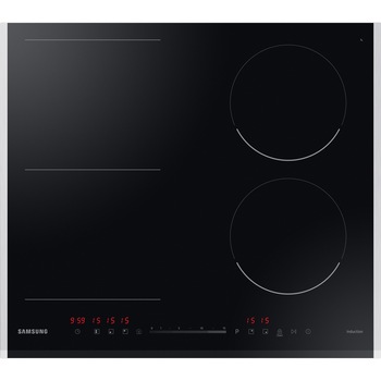 Plita incorporabila Samsung NZ64A3747DK/EO, Inductie, 4 zone de gatit, FlexZone, Control touch, Display LED, Cronometru, Detectare vas, 60 cm, Negru Plita incorporabila Samsung NZ64A3747DK/EO, Inductie, 4 zone de gatit, FlexZone, Control touch, Display LED, Cronometru, Detectare vas, 60 cm, Negru