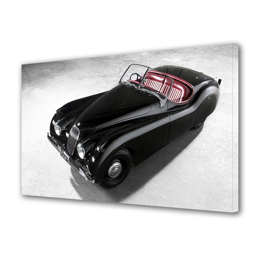 Tablou Canvas Auto Moto Masina de Epoca Neagra, 20 x 30 cm