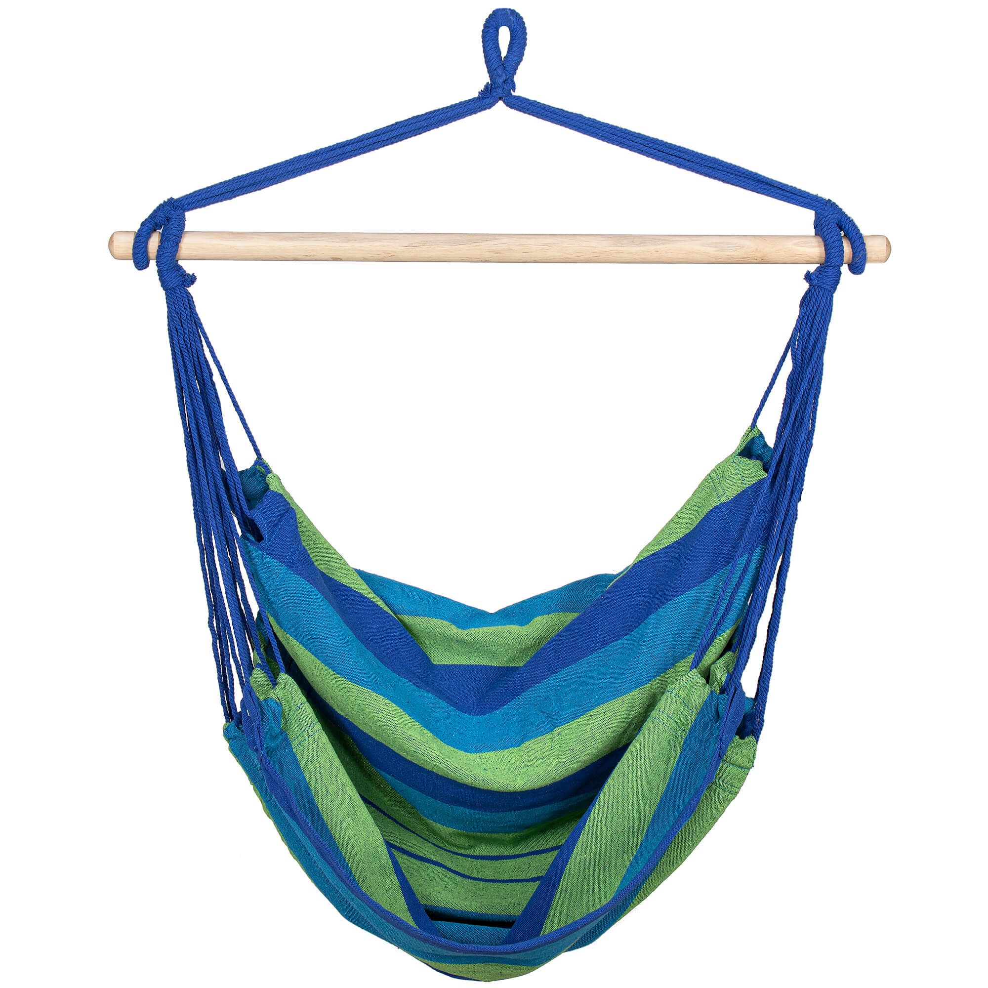 Scaun/Hamac Springos suspendat 130x100cm, Albastru-Verde