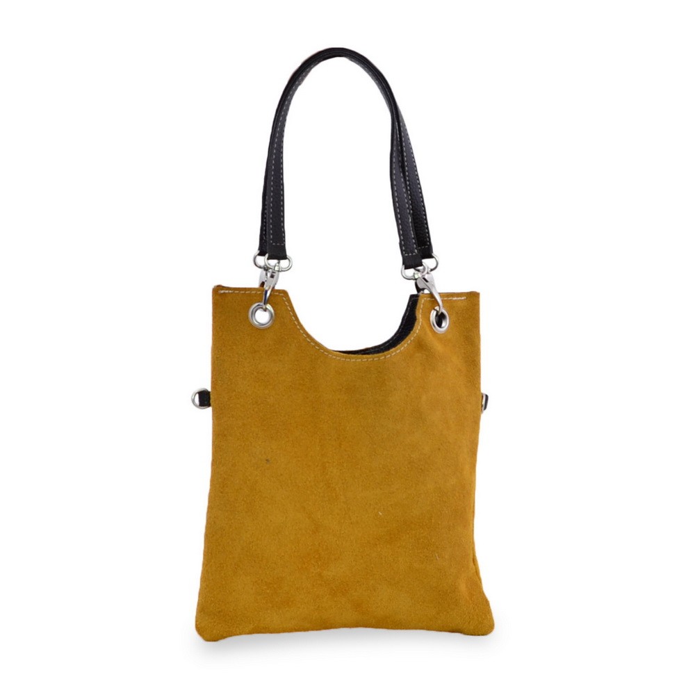 Geanta casual Pansy, de dama, piele naturala, culoare galben
