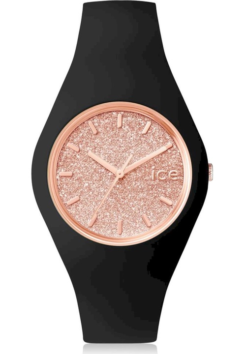 Ceas analogic, Ice Watch, IC.001353, Quartz, Silicon, 10 ATM, 40 mm, Negru/Auriu rose