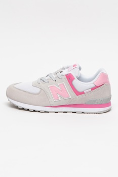 New Balance, Pantofi sport de piele intoarsa cu insertii textile 574 New Balance, Pantofi sport de piele intoarsa cu insertii textile 574