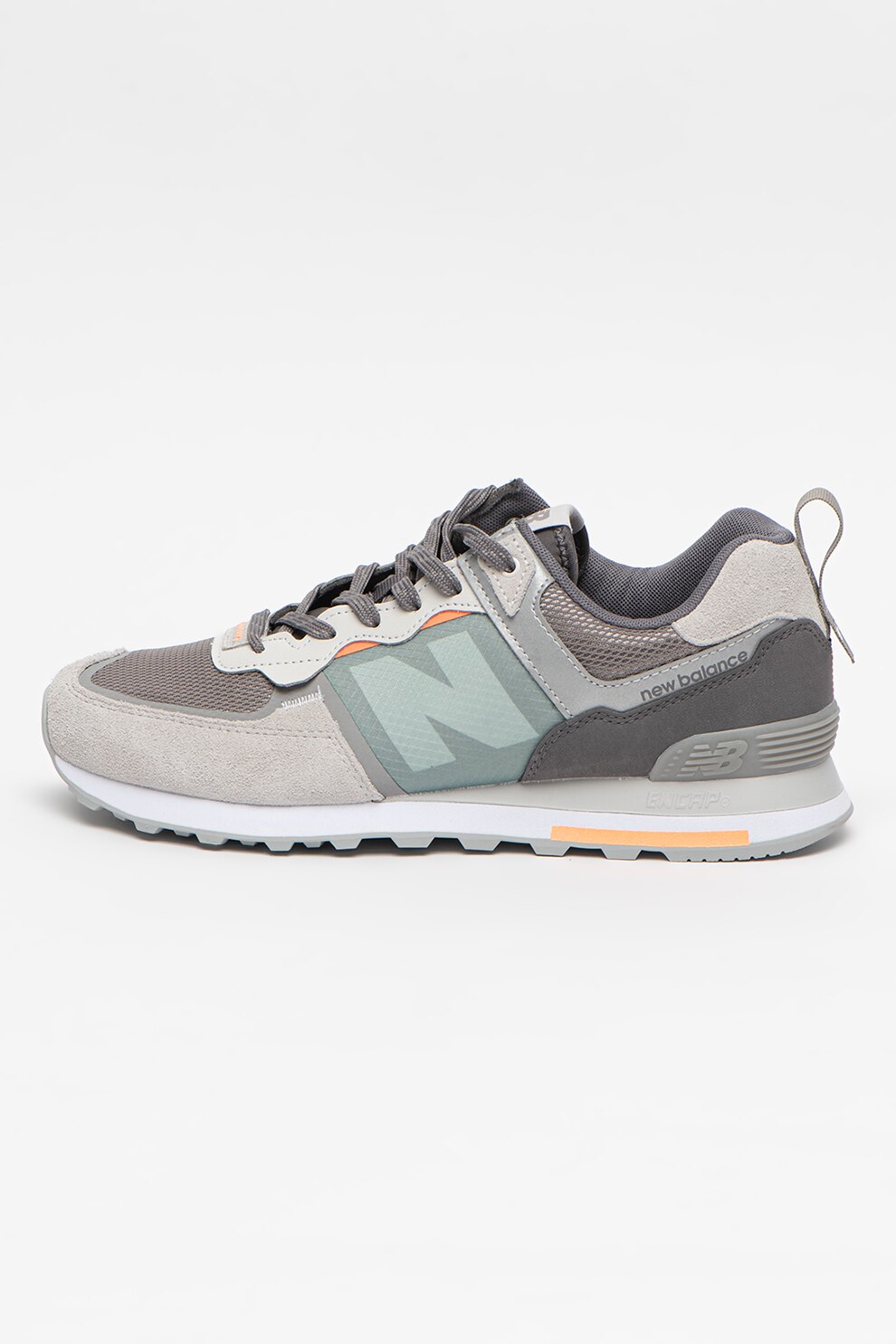 New Balance, Pantofi sport de piele intoarsa cu insertii de plasa 574
