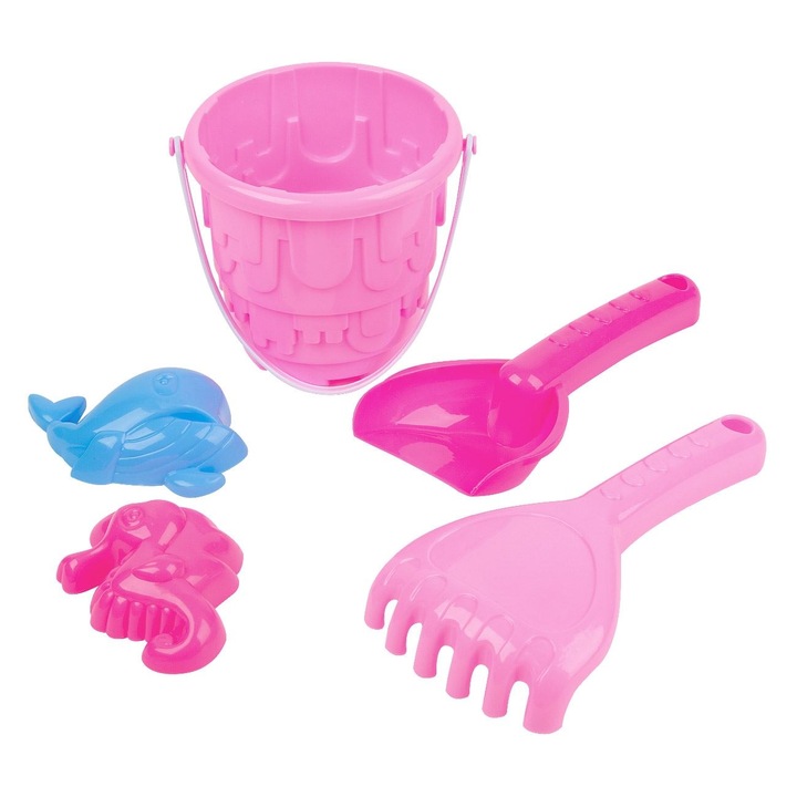 Galeata Plaja Castel Roz Ø11x11cm & 4 Accesorii