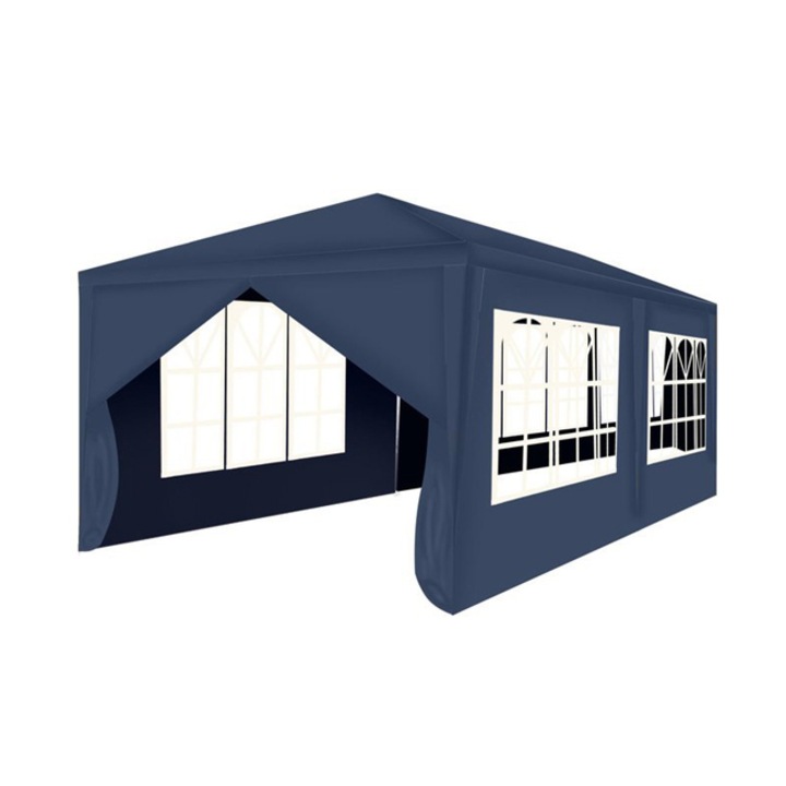 Cort pavilion pentru gradina, curte sau evenimente 3x6m, cu 6 pereti detasabili, 4 ferestre, culoare Bleumarin