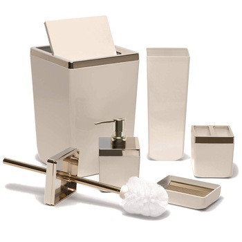 Set Accesorii de Baie, TOSKANA, Bej Auriu, 5 piese Set Accesorii de Baie, TOSKANA, Bej Auriu, 5 piese