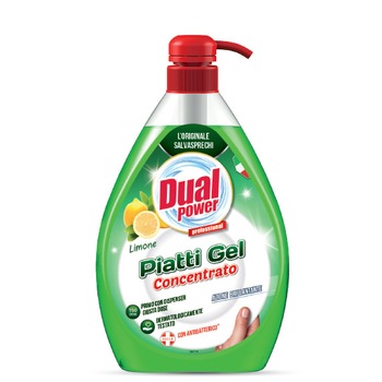 Detergent Concentrat de Vase Lichid Dual Power, cu Parfum de Lamaie, 1000 ml Detergent Concentrat de Vase Lichid Dual Power, cu Parfum de Lamaie, 1000 ml
