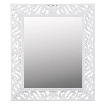 Oglinda de perete, Ramdeco, cadru perforat alb Vintage, 36 x 41 cm Oglinda de perete, Ramdeco, cadru perforat alb Vintage, 36 x 41 cm