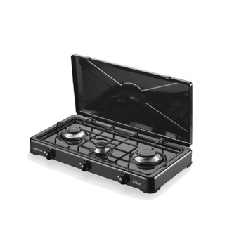 Aragaz cu 3 Ochiuri, Tip Plita, Cu Capac, Tabla Emailata, Robinet de Gaz cu Siguranta, Putere 2300W/1600W/900w, Consum 0,380 kg/h, 30 mbar, Negru Aragaz cu 3 Ochiuri, Tip Plita, Cu Capac, Tabla Emailata, Robinet de Gaz cu Siguranta, Putere 2300W/1600W/900w, Consum 0,380 kg/h, 30 mbar, Negru