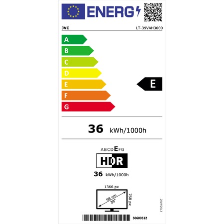 Televizor JVC LT-39VAH3000, 98 cm, Smart Android, HD, LED, Clasa E