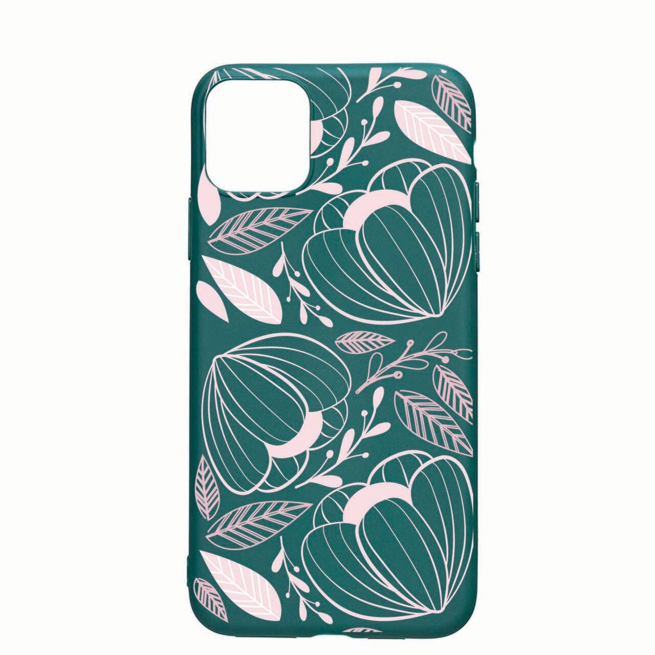 Husa Silicon Compatibila Cu Samsung Galaxy A42 5G / Galaxy A42 4G, Flowers, rezistenta la uzura, anti-alunecare, Forest Green, FG113