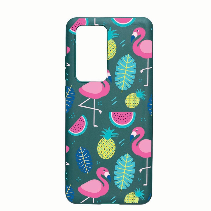 Husa Silicon Compatibila Cu Samsung Galaxy A02s, Flamingo, rezistenta la uzura, anti-alunecare, Forest Green, FG91