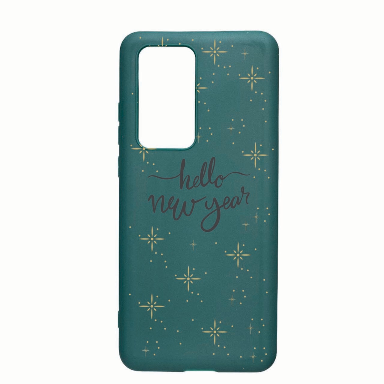 Husa Silicon Compatibila Cu Samsung Galaxy M02s, Hello New Year, rezistenta la uzura, anti-alunecare, Forest Green, FG173