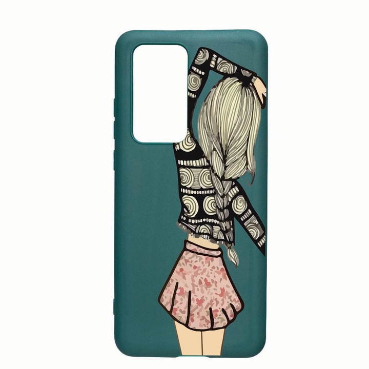 Husa Silicon Compatibila Cu Samsung Galaxy A02s, Girl Power, rezistenta la uzura, anti-alunecare, Forest Green, FG188