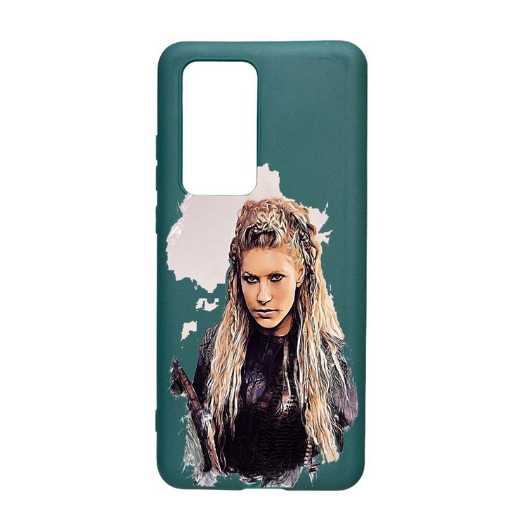 Husa Silicon Vikings Lagerha Movie, compatibila cu Samsung Galaxy A02s, rezistenta la uzura, anti-alunecare, Forest Green, FG451
