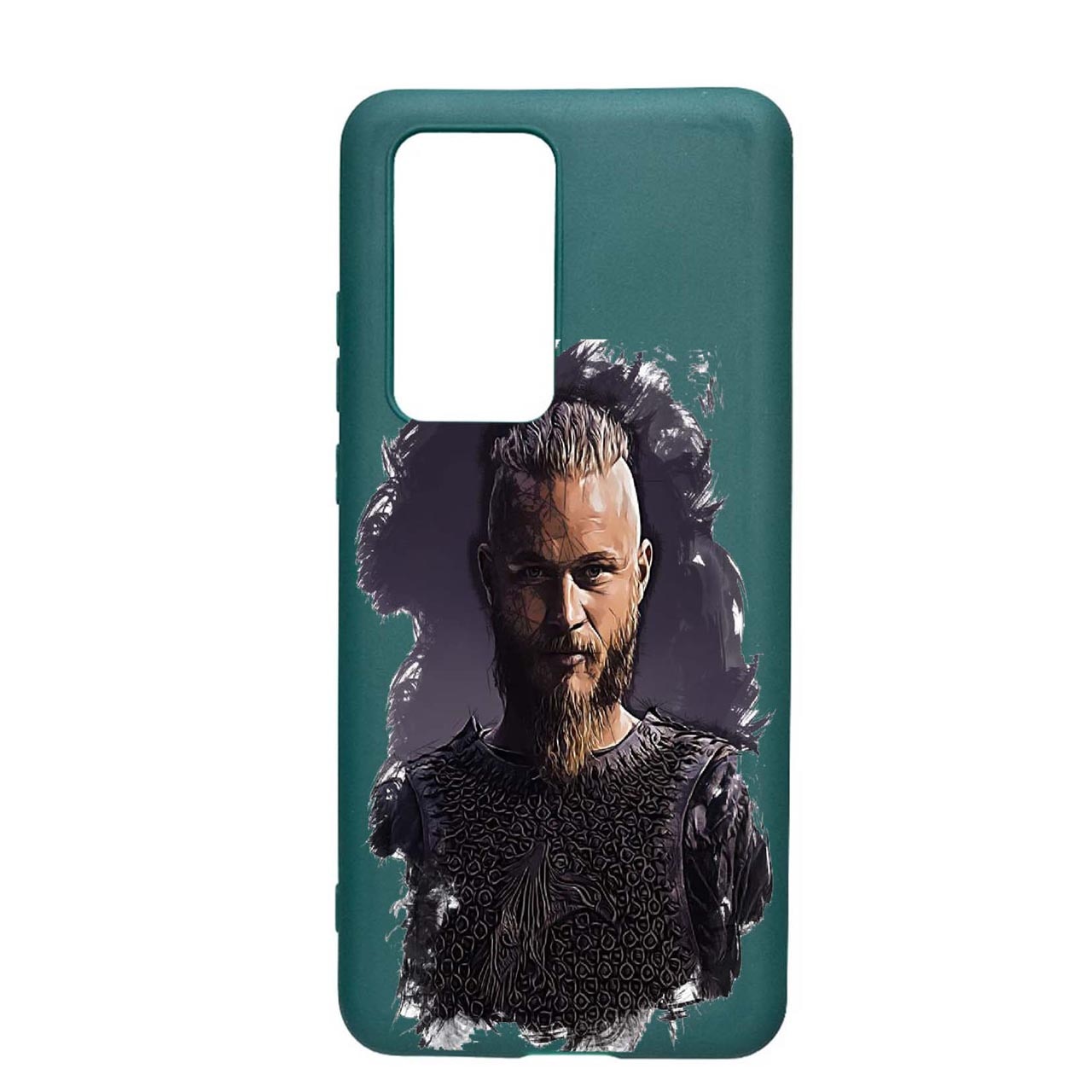 Husa Silicon Vikings Ragnar Lothbrok Movie, compatibila cu Samsung Galaxy S21, rezistenta la uzura, anti-alunecare, Forest Green, FG452
