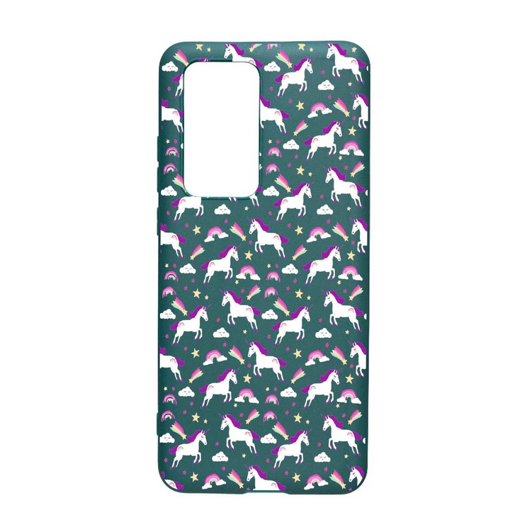 Husa Silicon Metallica, compatibila cu Samsung Galaxy A02s, rezistenta la uzura, anti-alunecare, Forest Green, FG544
