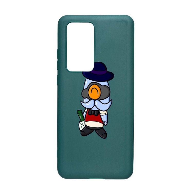 Husa Silicon Brawl Stars, compatibila cu Samsung Galaxy A02s, rezistenta la uzura, anti-alunecare, Forest Green, FG649