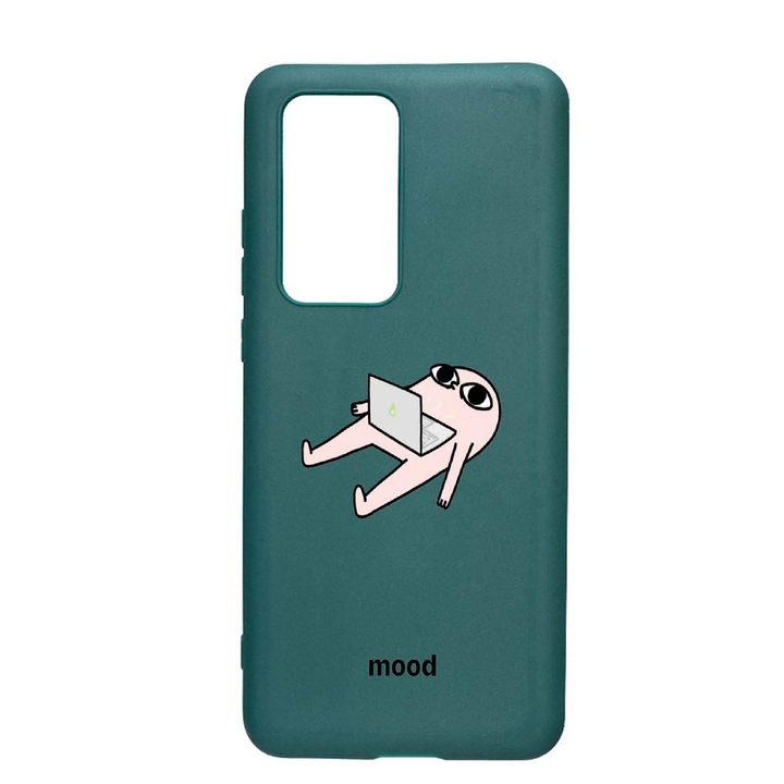 Husa Silicon Meme, compatibila cu Samsung Galaxy A02s, rezistenta la uzura, anti-alunecare, Forest Green, FG659