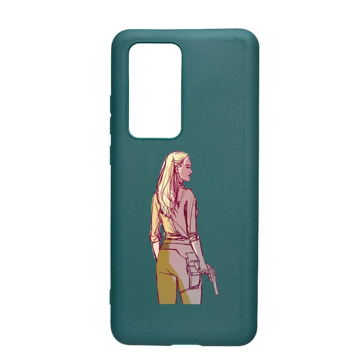 Husa Silicon WestWorld, Movie, compatibila cu Samsung Galaxy A02s, rezistenta la uzura, anti-alunecare, Forest Green, FG676