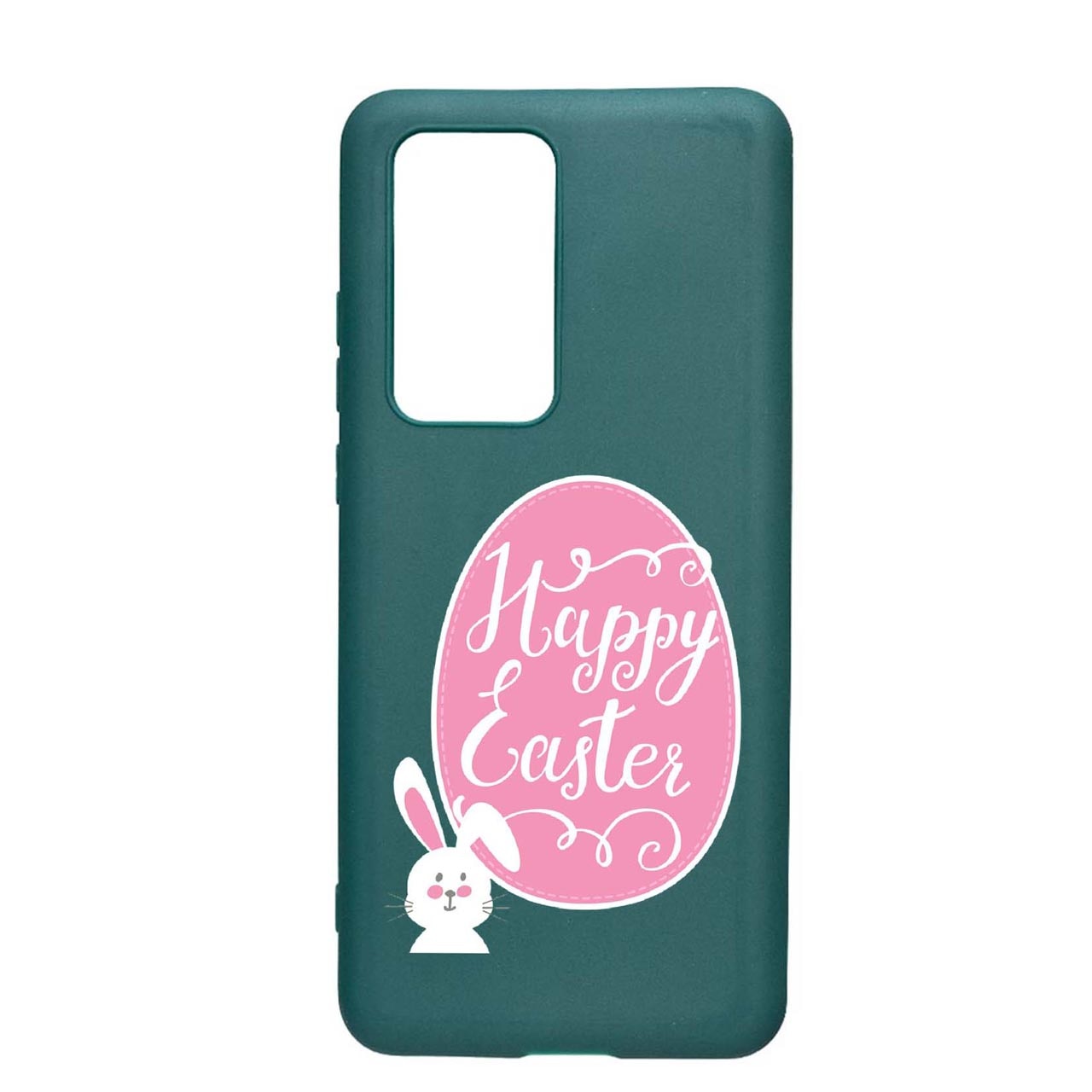 Husa Silicon Happy Easter, compatibila cu Samsung Galaxy M02s, rezistenta la uzura, anti-alunecare, Forest Green, FG689