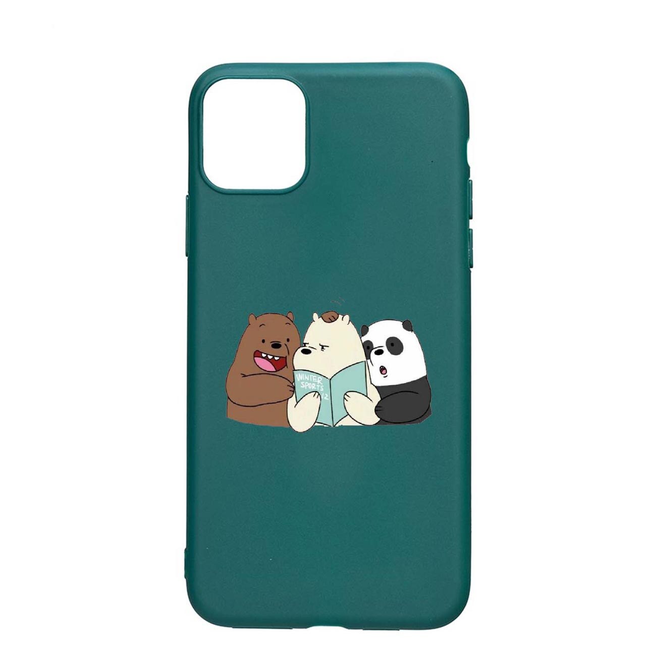 Husa Silicon Winter Sports - Bears, compatibila cu Samsung Galaxy A42 5G / Galaxy A42 4G, rezistenta la uzura, anti-alunecare, Forest Green, FG601