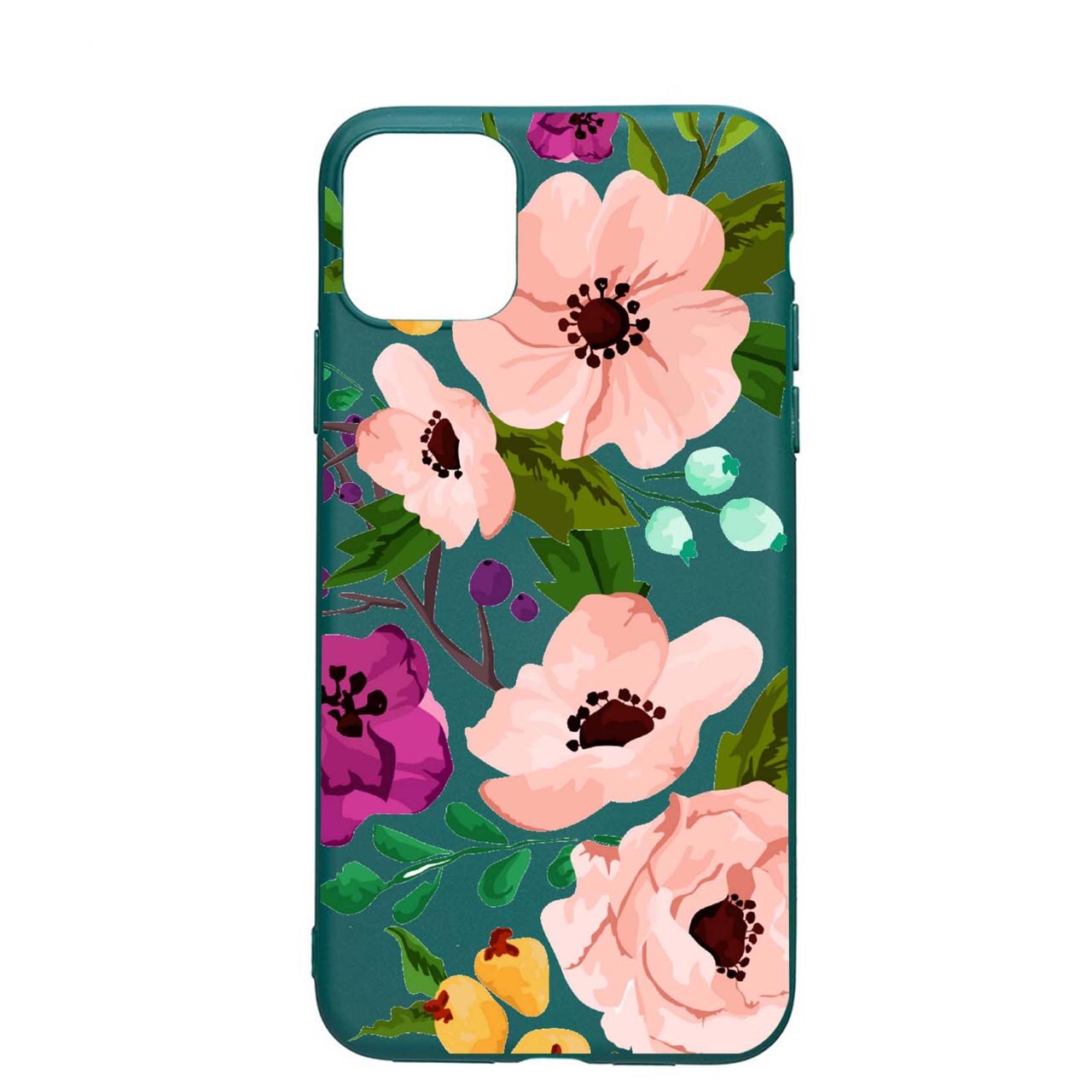 Husa Silicon Flowers - Pastel Colors, Movie, compatibila cu Samsung Galaxy A42 5G / Galaxy A42 4G, rezistenta la uzura, anti-alunecare, Forest Green, FG629