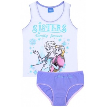 Set 2 piese, Frozen Anna si Elsa Sisters forever, Alb/Mov Set 2 piese, Frozen Anna si Elsa Sisters forever, Alb/Mov
