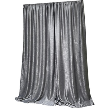 Set draperie black-out Silver Gray cu bride de prindere si cu rejansa 2x140x245cm by Liz Line - DP181