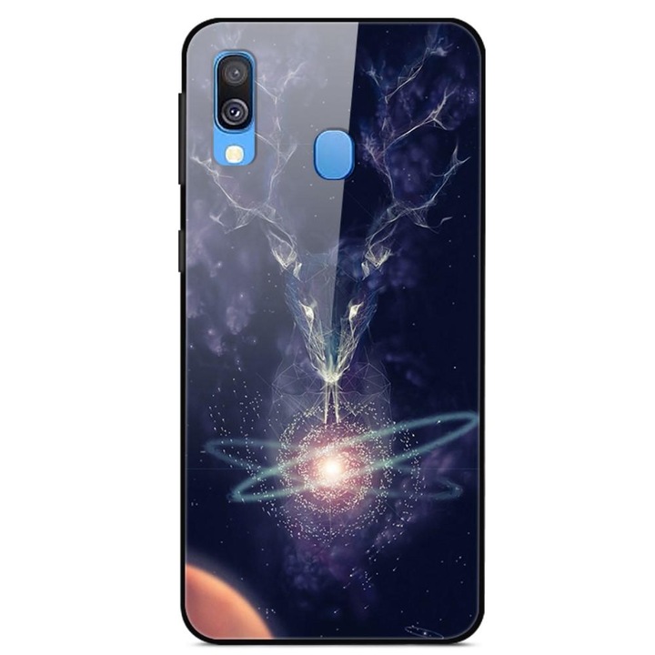 Husa compatibila cu Samsung Galaxy A20e model Glass Atom, Silicon, Antisoc, TPU, Viceversa