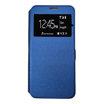 Husa Flip Carte compatibil cu Samsung Galaxy A52 Magnetica cu stand model S-View, Antisoc, Viceversa Albastru