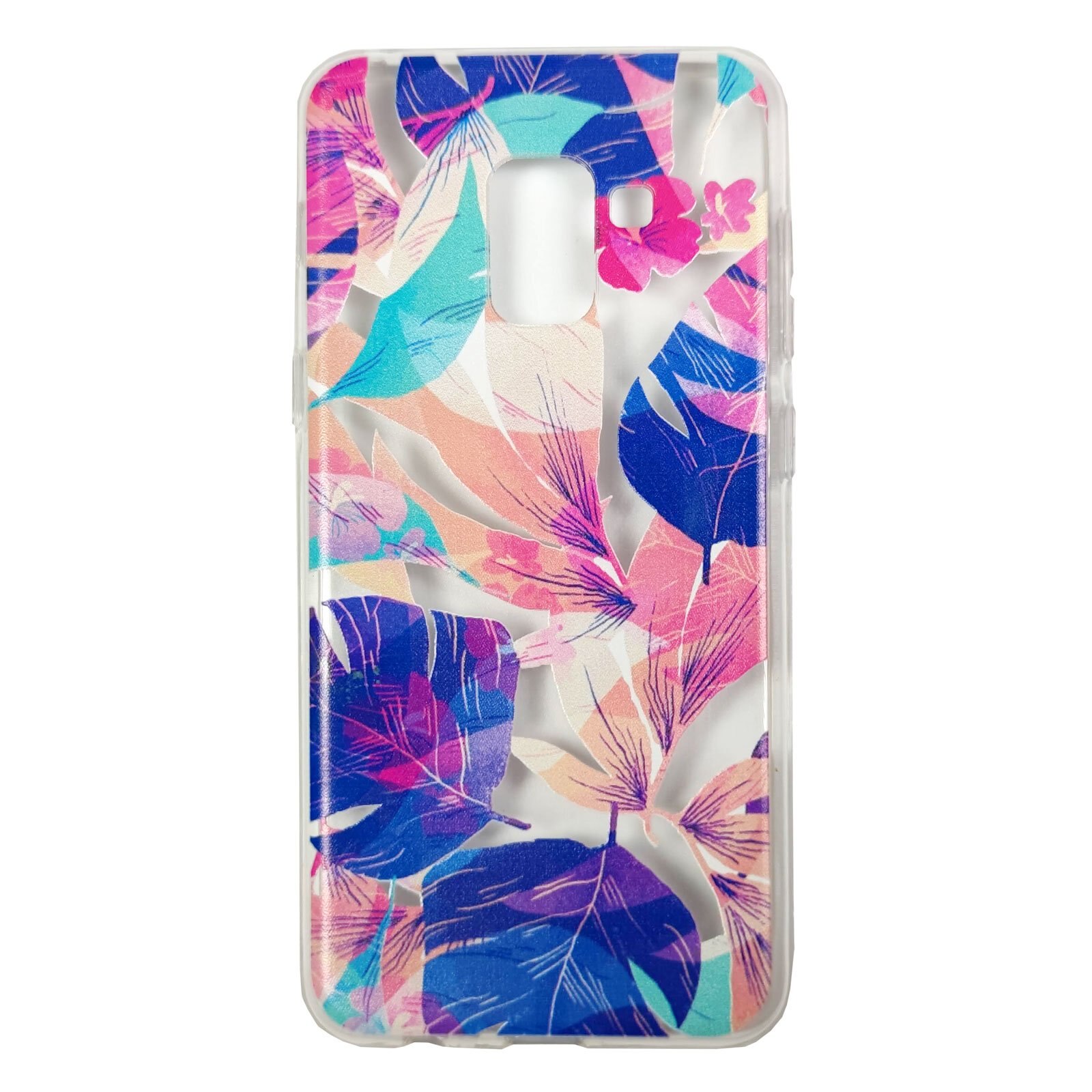 Husa silicon compatibila cu Samsung Galaxy A8 2018 model Colorful Leaves, Silicon, TPU Viceversa