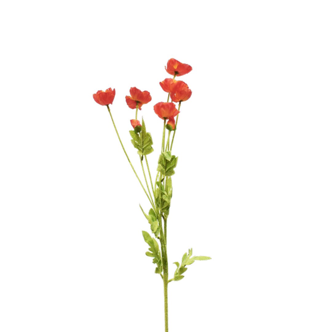 Planta artificiala cu 8 fire, Naimeed D3119, culoare Rosu / Portocaliu, 87 x 11 cm