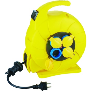 Prelungitor automat pe tambur 4x Shuko 3x1,5 mm 15 m COMTEC Prelungitor automat pe tambur 4x Shuko 3x1,5 mm 15 m COMTEC