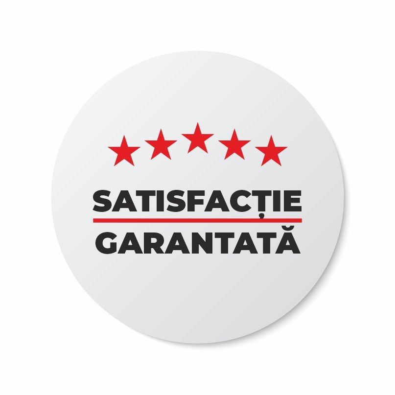 Etichete adezive, Satisfactie Garantata, 100 buc, PVC, 3x3 cm
