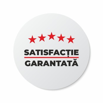 Etichete adezive, Satisfactie Garantata, 100 buc, PVC, 15x15 cm Etichete adezive, Satisfactie Garantata, 100 buc, PVC, 15x15 cm