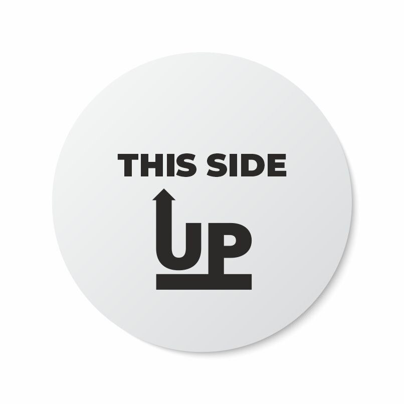 Etichete adezive, This Side Up, 100 buc, PVC, 15x15 cm