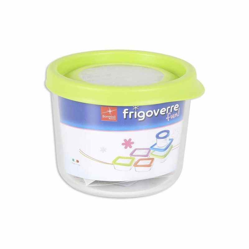 Cutie rotunda pentru pranz cu capac Fun Bormioli 12 x 9,9 cm Verde