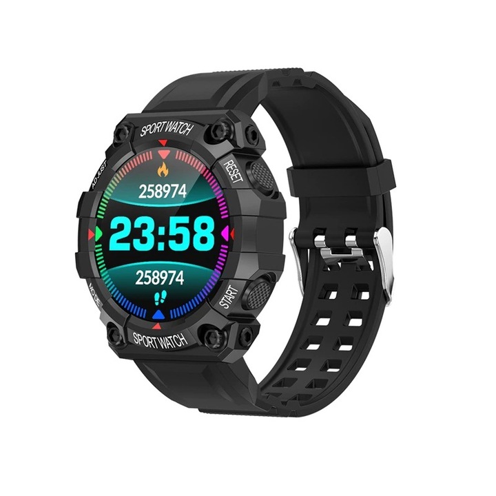 Смарт часовник Smartech FD68, Черен, Водоустойчив, Bluetooth