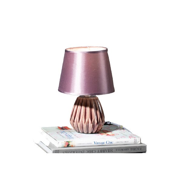 Veioza portelan DEco,mov,18x18x26 cm