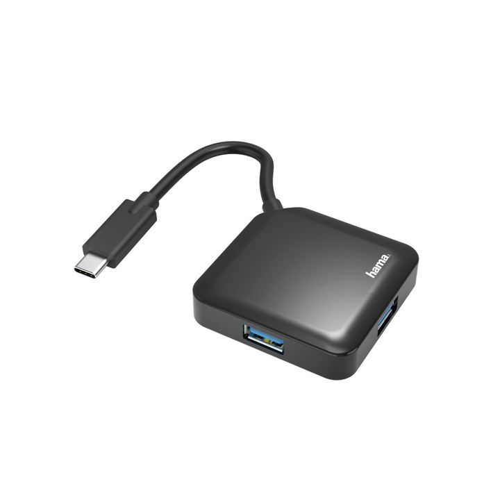 Hama USB 3.2 TYPE-C HUB, 4 5Gbit/s, черен
