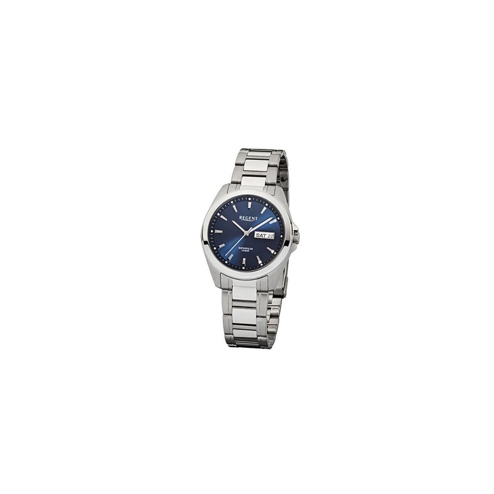 Ceas barbatesc Regent F-526, Quartz, 38mm, 10ATM, Argintiu